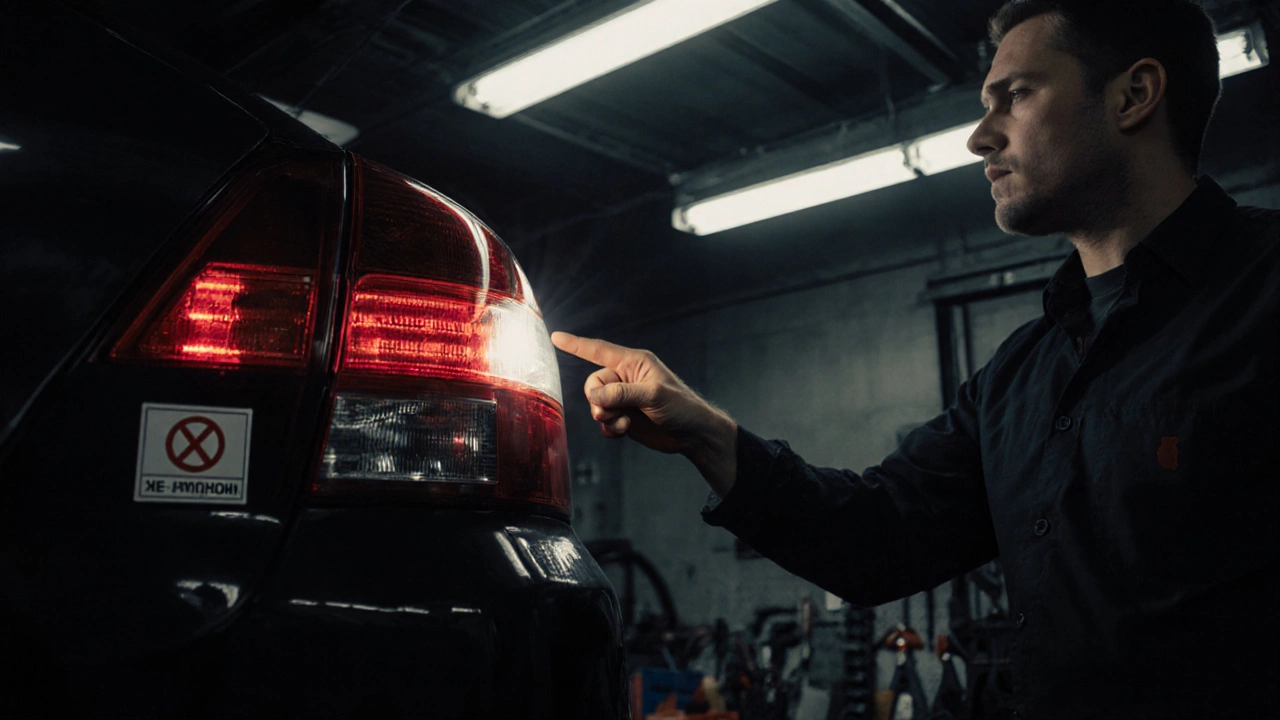 Белый светодиод в заднем фонаре вместо красного, на фоне отказа в техосмотре.