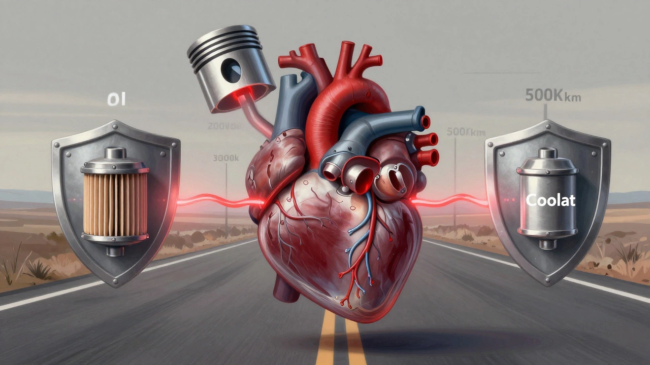 Двигатель как сердце, защищённый маслом, фильтрами и охлаждающей жидкостью