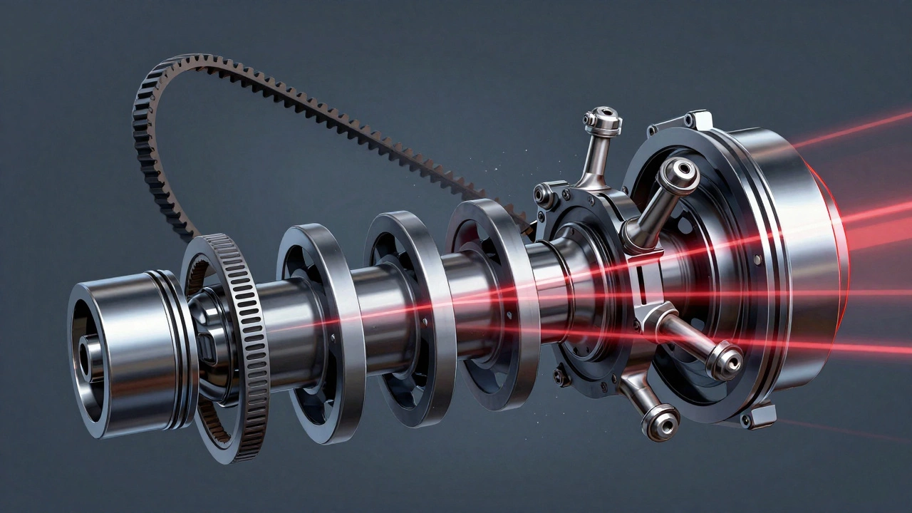 Внутреннее устройство двигателя: поршень и погнутые клапаны после обрыва ремня ГРМ