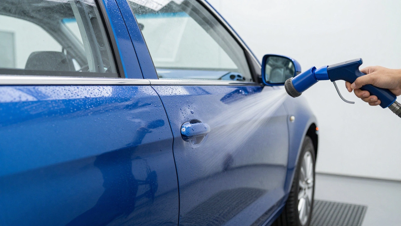 Нанесение защитного состава на кузов автомобиля.