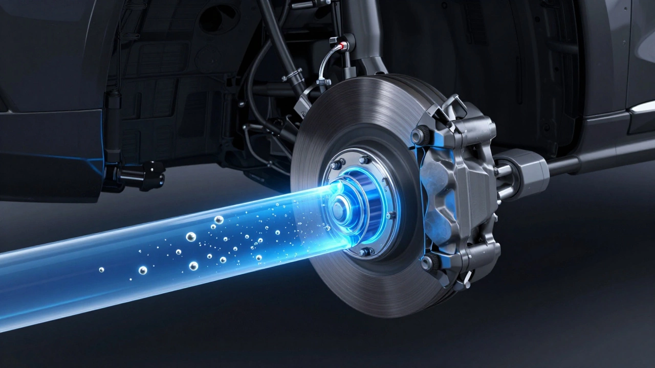 Схематичное изображение пузырьков воздуха в тормозной системе автомобиля